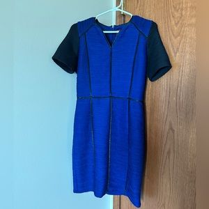 Textured Blue & Black Dress